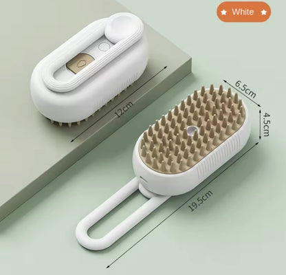 Cepillo 3 en 1 Antienredos para Mascotas con Vapor Suave – Removedor de Pelo Suelto y Masaje Relajante