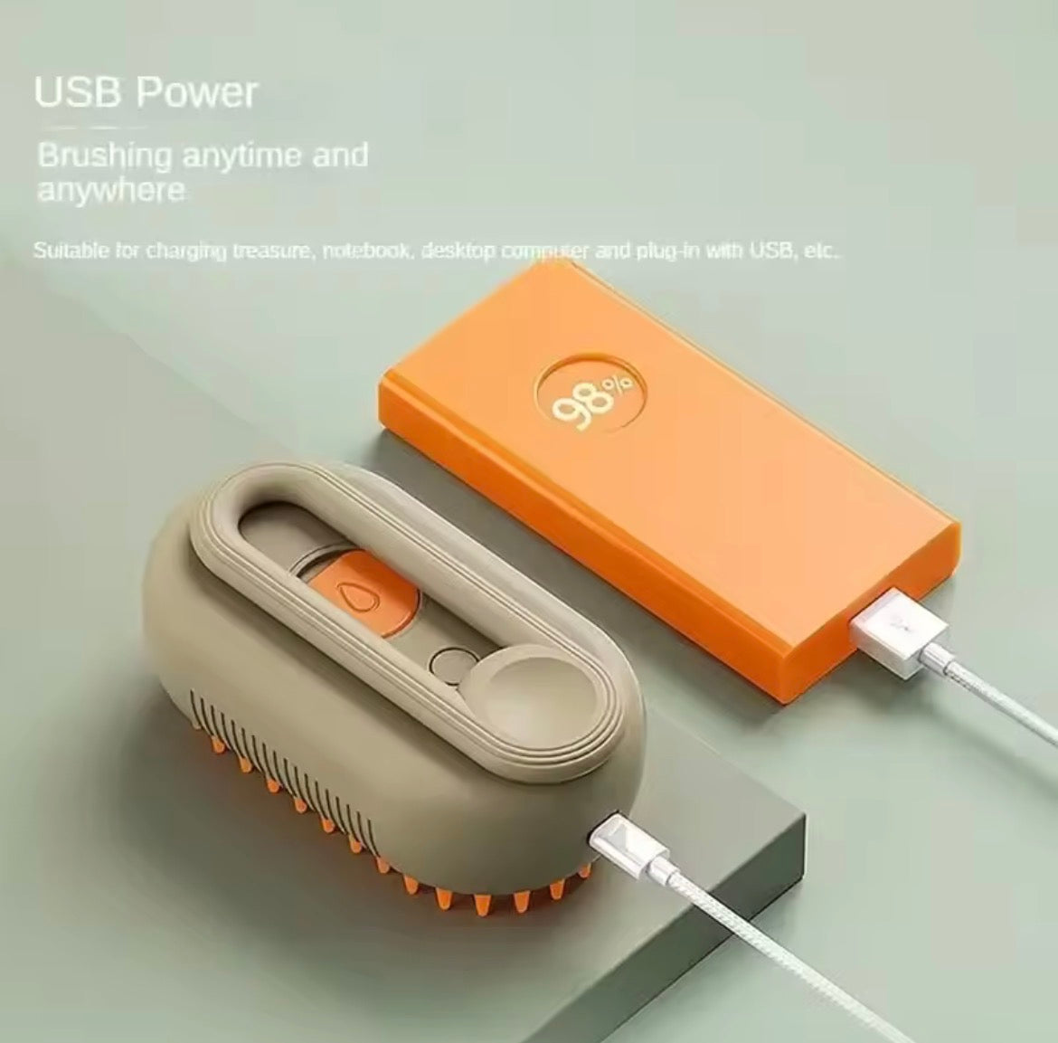 Cepillo 3 en 1 Antienredos para Mascotas con Vapor Suave – Removedor de Pelo Suelto y Masaje Relajante